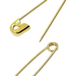 Dritz Safety Pins - Brass, Size 0, Pkg of 15 close-up of pin parts