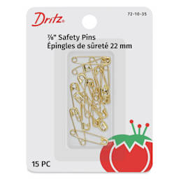 Dritz Safety Pins - Brass, Size 0, Pkg of 15