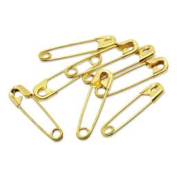 Dritz Safety Pins - Brass, Size 00, Pkg of 15 cluster of pins