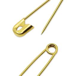 Dritz Safety Pins - Brass, Size 00, Pkg of 15 close-up of pin parts
