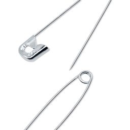 Dritz Safety Pins - Nickel, 2", Pkg of 40 close-up of pin parts