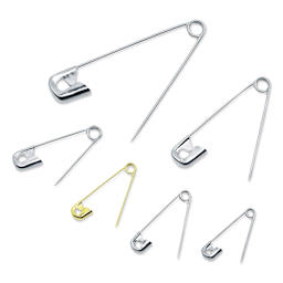 Dritz Safety Pins - Assorted Sizes, 6 of 100 opened pins array