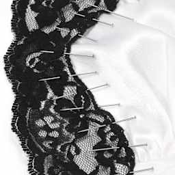 Dritz Satin Pins, pinned through fabric