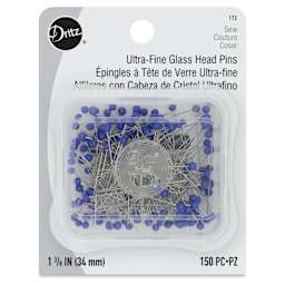 Dritz Ultra-Fine Glass Head Pins - Pkg of 150, front of the packaging