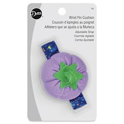 Dritz Tomato Wrist Pin Cushion - Violet front of packaging
