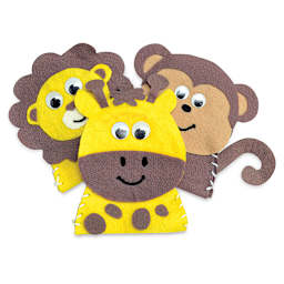 Animal puppets made with felt