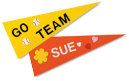 Felt Pennants, Pkg of 12 in 6 Assorted Colors