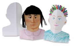 Stand Up Self Portrait - 3 Templates standing, a finished boy and girl, and 1 Blank