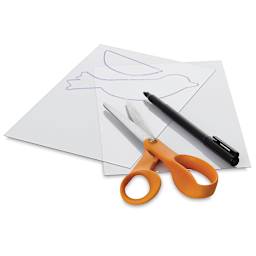 Grafix Craft Plastic - Outline of bird on plastic with scissors and pen
