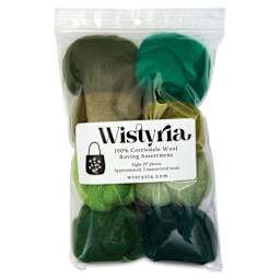Wistyria Editions 100% Wool Roving - Jungle, Pkg of 8 - front of packaging