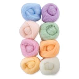 Wistyria Editions 100% Wool Roving - Soft Pastel, Pkg of 8