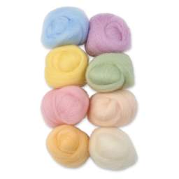 Wistyria Editions 100% Wool Roving - Soft Pastel, Pkg of 8 - out of packaging