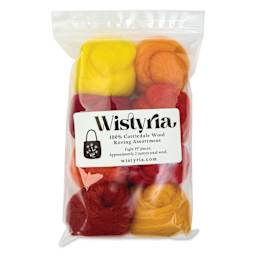 Wistyria Editions 100% Wool Roving - Fire, Pkg of 8 - front of packaging