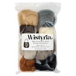 Wistyria Editions Wool Roving - Furry Friends, Pkg of 8 - front of packaging