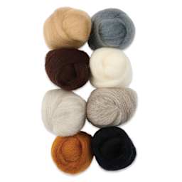 Wistyria Editions Wool Roving - Furry Friends, Pkg of 8