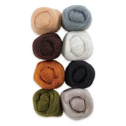 Wistyria Editions 100% Wool Roving - Rustic, Pkg of 8 - out of packaging