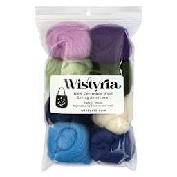 Wistyria Editions 100% Wool Roving - Hydrangeas, Pkg of 8 - front of packaging