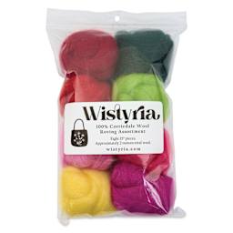 Wistyria Editions 100% Wool Roving - Zinnias, Pkg of 8 - front of packaging