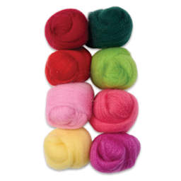Wistyria Editions 100% Wool Roving - Zinnias, Pkg of 8