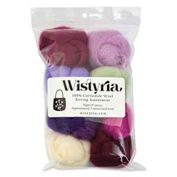 Wistyria Editions 100% Wool Roving - Lilacs, Pkg of 8 - front of packaging
