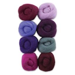 Wistyria Editions 100% Wool Roving - Lilacs, Pkg of 8 - out of packaging