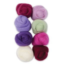 Wistyria Editions 100% Wool Roving - Lilacs, Pkg of 8