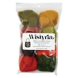 Wistyria Editions 100% Wool Roving - Pumpkin Patch, Pkg of 8 - front of packaging