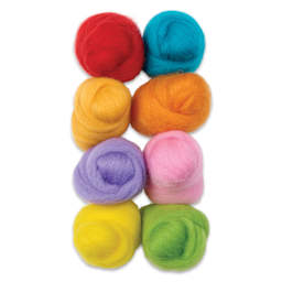 Wistyria Editions 100% Wool Roving - Confetti, Pkg of 8