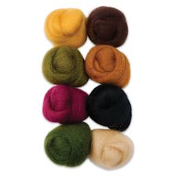 Wistyria Editions 100% Wool Roving - Falling Leaves, Pkg of 8