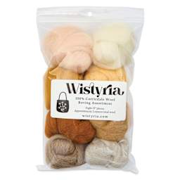 Wistyria Editions 100% Wool Roving - Honeycomb, Pkg of 8 - front of packaging