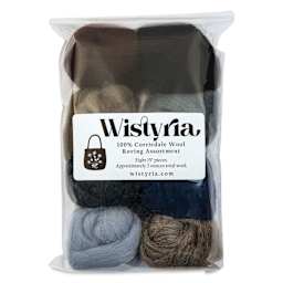 Wistyria Editions 100% Wool Roving - Dark and Stormy, Pkg of 8 - front of packaging