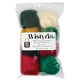 Wistyria Editions 100% Wool Roving - Noel, Pkg of 8 - front of packaging