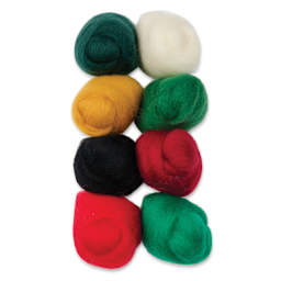 Wistyria Editions 100% Wool Roving - Noel, Pkg of 8