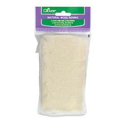 Clover Natural Wool Roving - Front of package of Off White Color Roving
