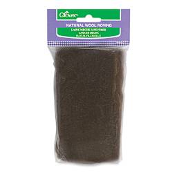 Clover Natural Wool Roving - Front of package of Brown Color Roving