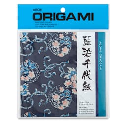 Aitoh Aizome Chiyogami Washi Origami Paper - Front of package 

