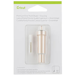 Cricut Blade - Front of blister package of Premium Fine Point Blade with Housing 