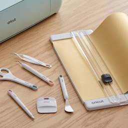 Cricut 13" Essential Tool Set - Shown in use cutting vinyl sheet