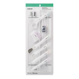 Cricut 13" Essential Tool Set - Front of blister package showing trimmer and tools