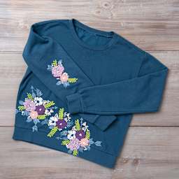 Fabric Creations Soft Fabric Inks - Sweatshirt decorated in Floral Motif with Fabric Ink