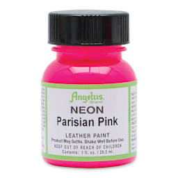 Angelus Acrylic Leather Paint - Neon Parisian Pink, 1 oz