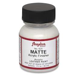 Angelus Leather Acrylic Finisher - front of Matte Finish bottle shown