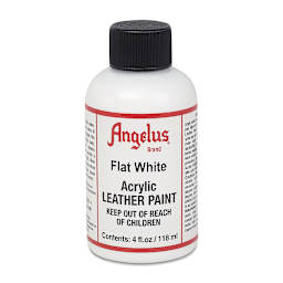 Angelus Acrylic Leather Paint - Flat White, 4 oz