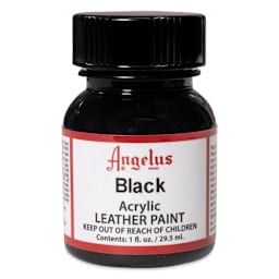 Angelus Acrylic Leather Paint - Black, 1 oz
