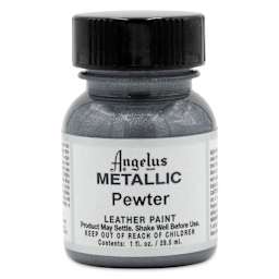 Angelus Acrylic Leather Paint - Pewter, Metallic, 1 oz