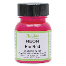 Angelus Acrylic Leather Paint - Neon Rio Red, 1 oz