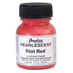 Angelus Acrylic Leather Paint - Pearlescent Riot Red, 1 oz