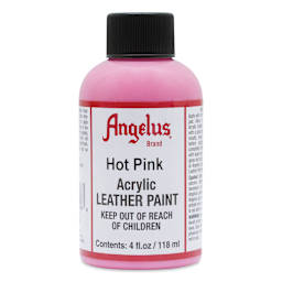 Angelus Acrylic Leather Paint - Hot Pink, 4 oz