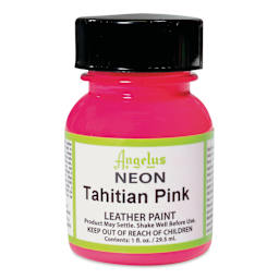 Angelus Acrylic Leather Paint - Neon Tahitian Pink, 1 oz