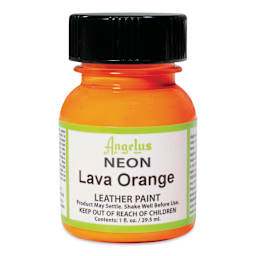 Angelus Acrylic Leather Paint - Neon Lava Orange, 1 oz